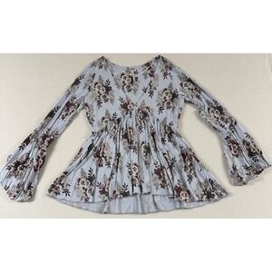Free People Top Womens Babydoll Floral Bell Cottage Coquette Med Boho Peasant